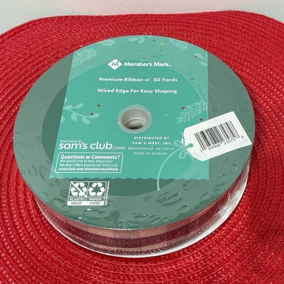 Members Mark Wired Ribbon Black and Cream Buffalo Check 50 yards NWT - Picture 5 of 5